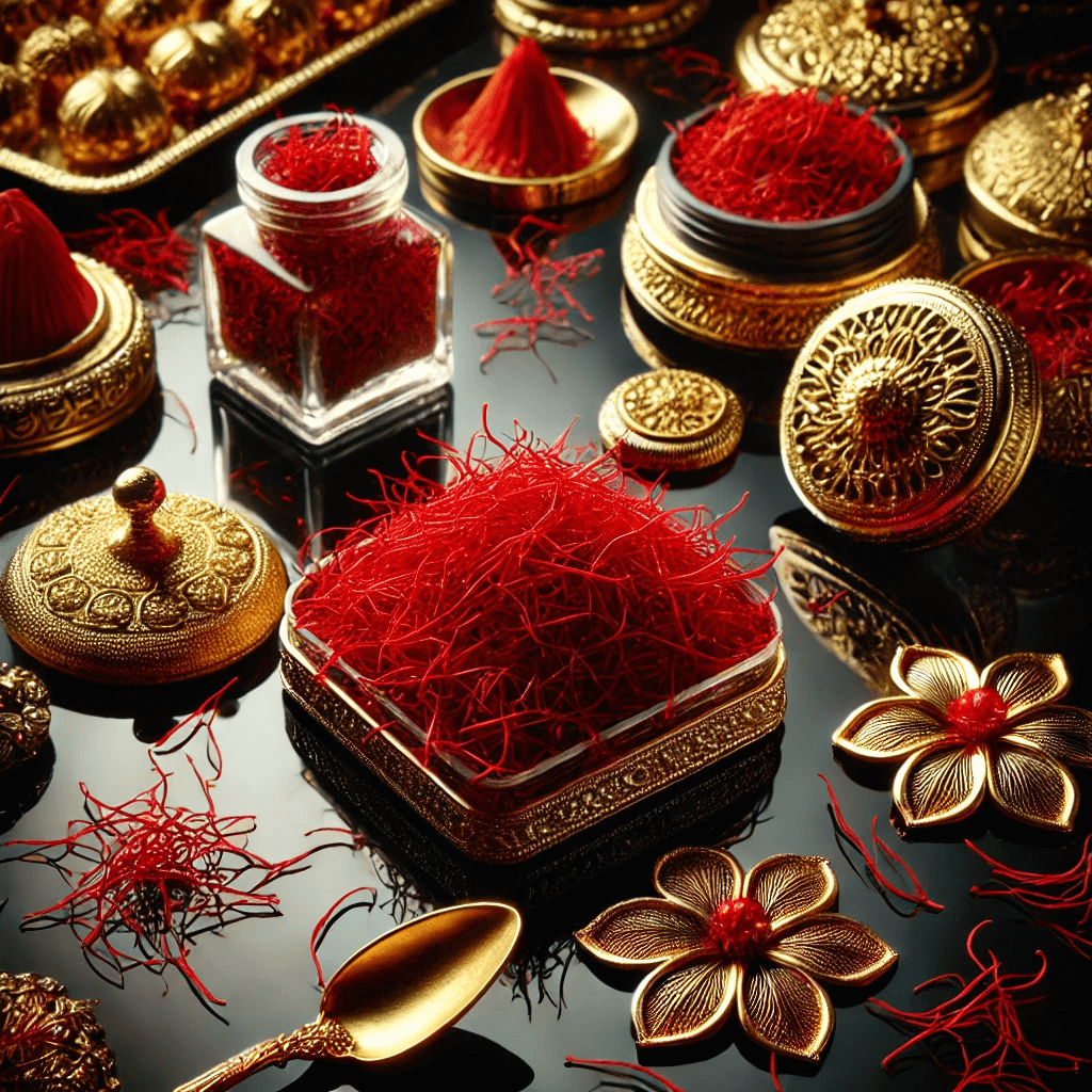 Luxury saffron presentation